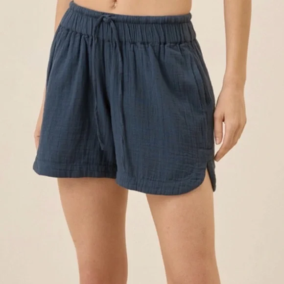 Pact Women's Organic Cotton Navy Shorts - Picture 1 of 5